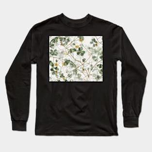 Green Clover Shamrocks and Honeybees Long Sleeve T-Shirt